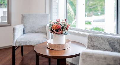 flowers on table